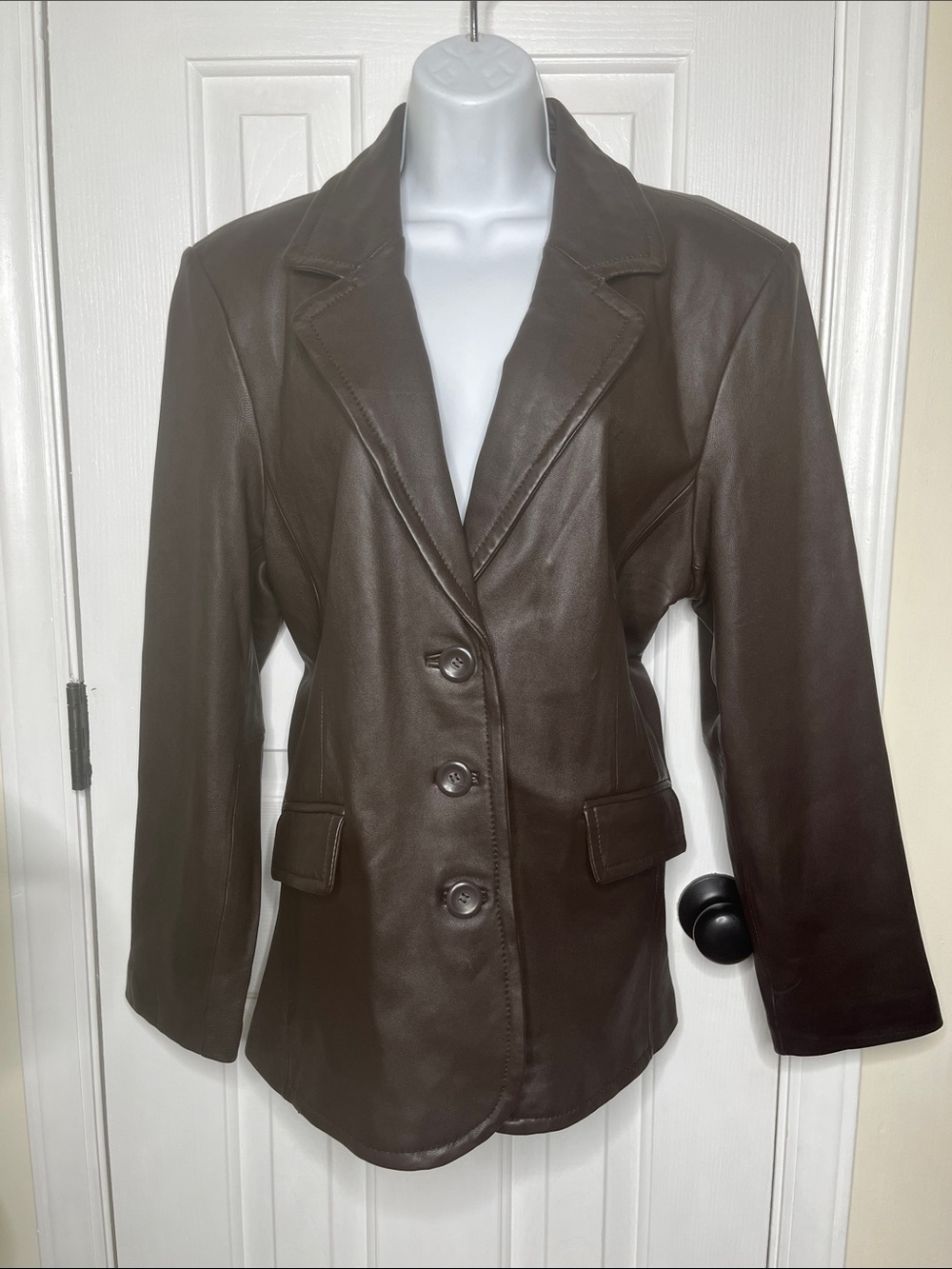 Brown Lambskin Jacket Blazer Size XL